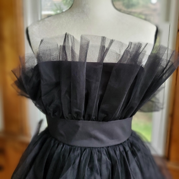 Katie May Elle tulle mini dress black strapless layered poofy size small - Picture 4 of 10